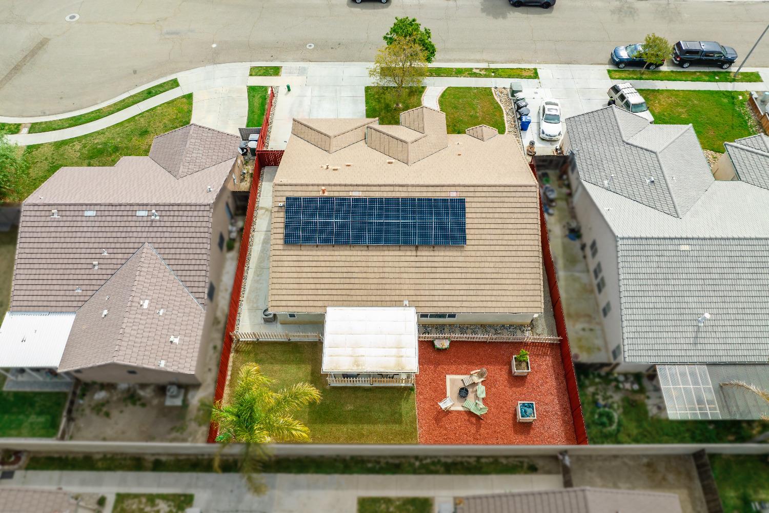 695 Crescent Lane Lemoore, CA 93245 - Photo 42 of 47 an aerial view of a house with swimming pool