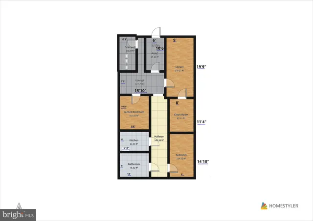 a picture of a bench in front of a mirror