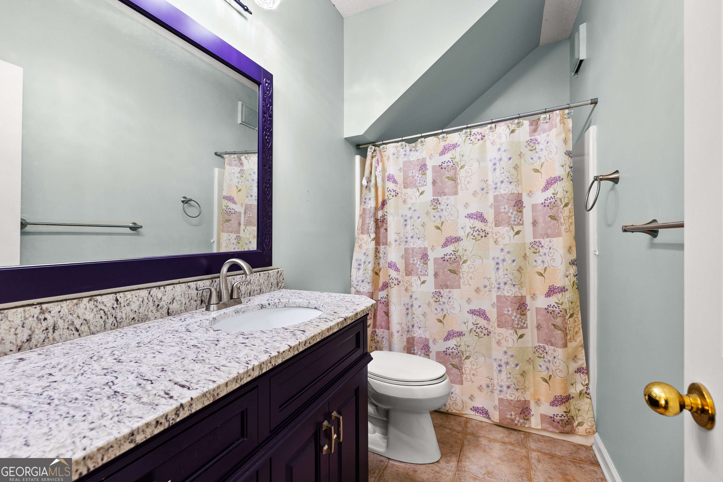 100 Beaver Run Trace Thomaston, GA 30286 - Photo 54 of 78 a bathroom with a granite countertop sink and a mirror