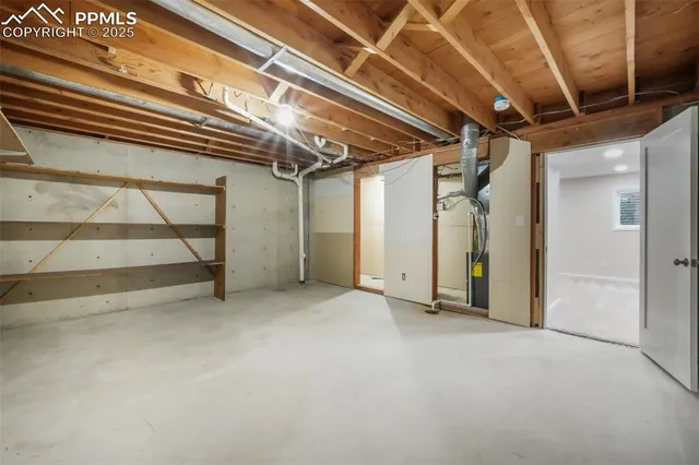 a view of brick house with a large window