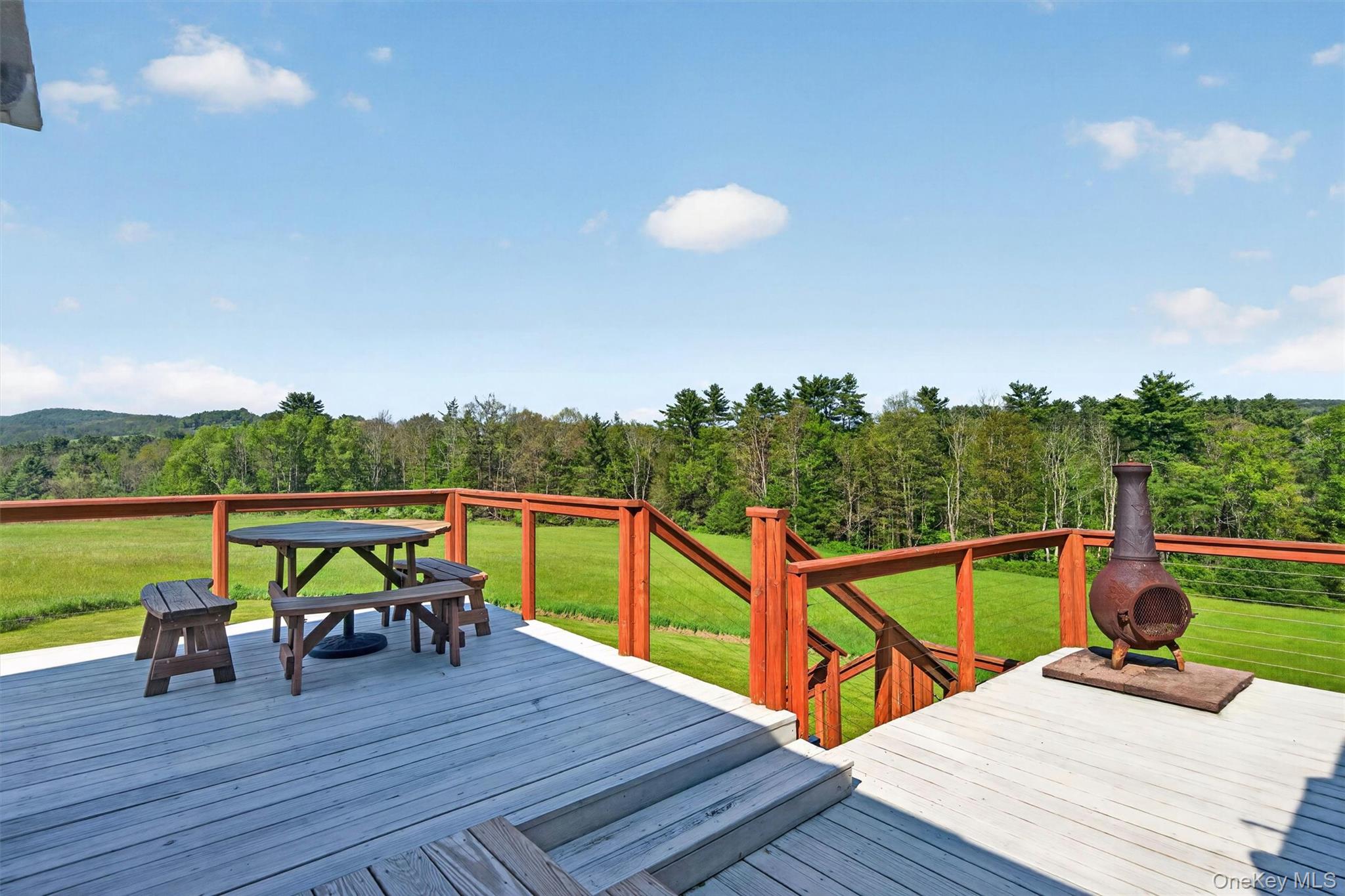 340 Hospital Road Callicoon, NY 12723 - Photo 19 of 41 a view of a chairs and table on the wooden deck