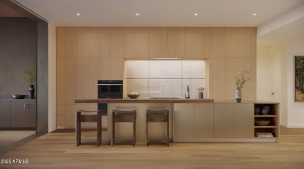 a kitchen with stainless steel appliances a microwave and stove top oven