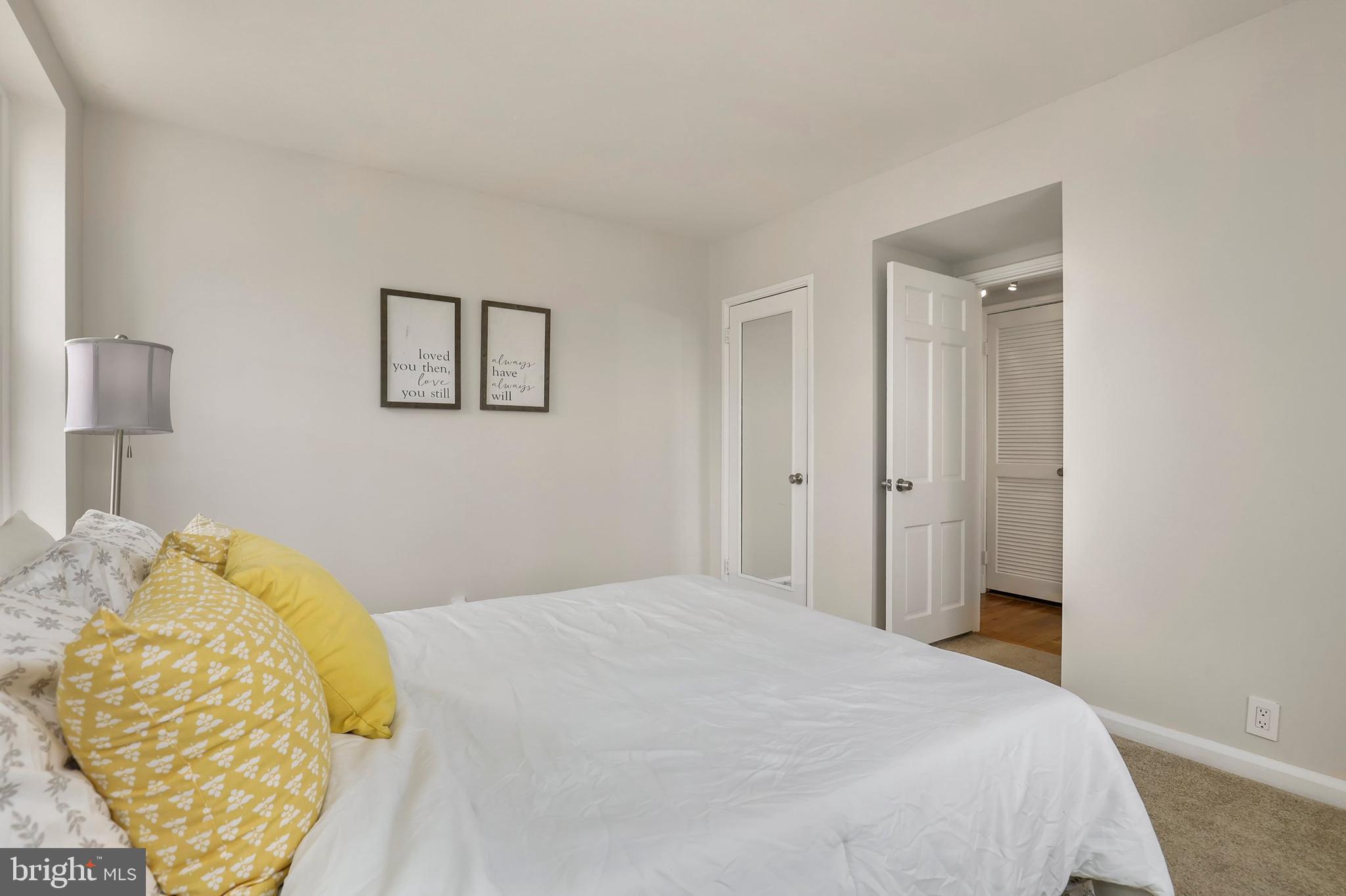 3831 Rodman Street Northwest, Unit F30 Washington, DC 20016 - Photo 20 of 33 a bedroom with a bed and a mirror
