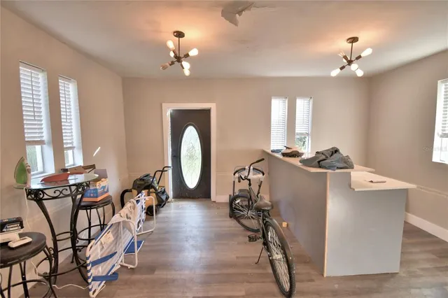 a room with furniture and window