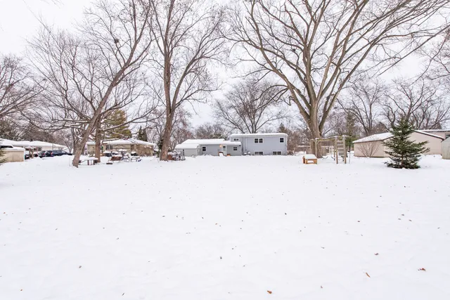 a street view covered with snow
