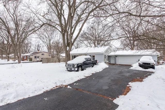 a street view covered with snow