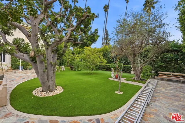 a view of a house with potted plants