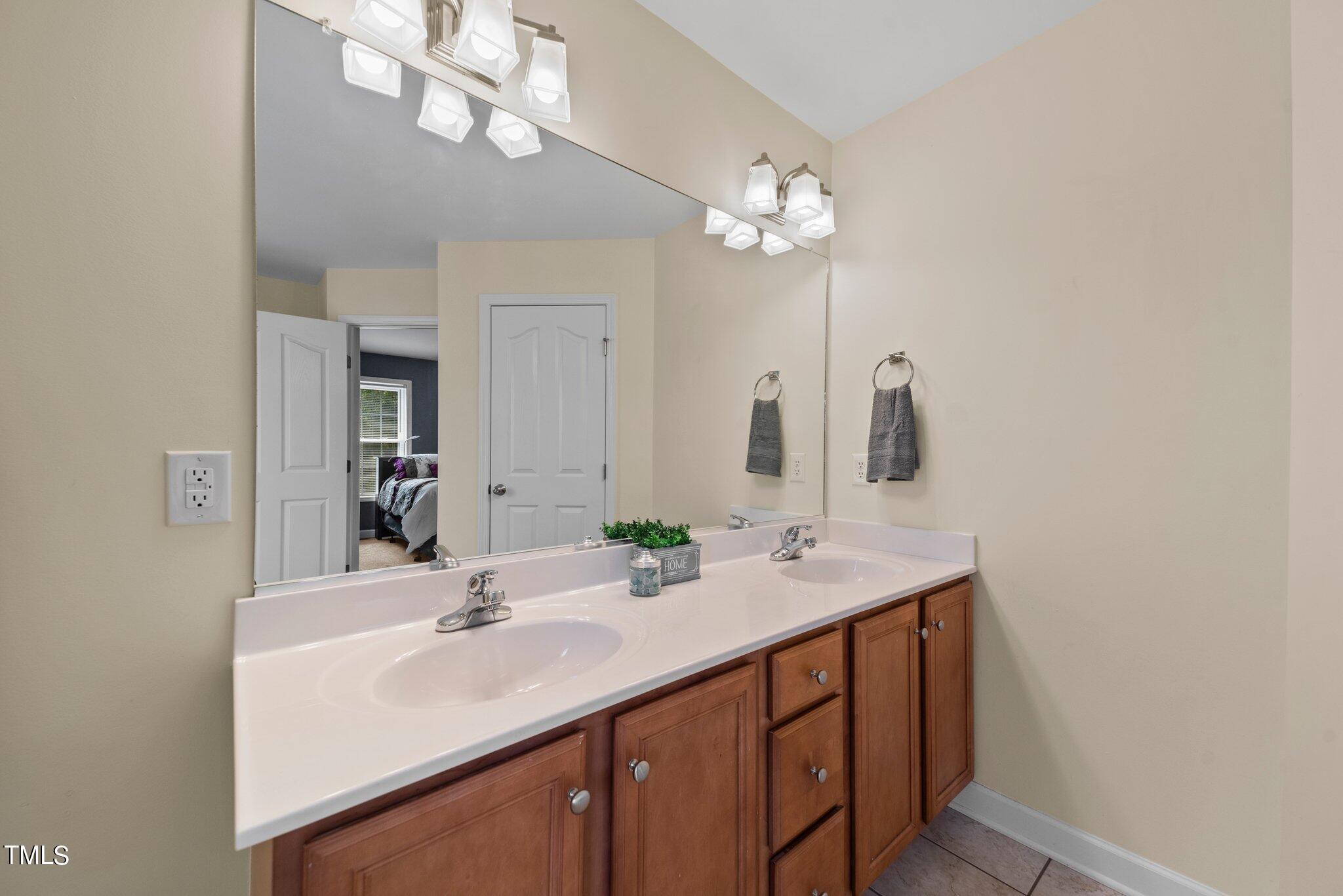 2461 Farrell Road Mebane, NC 27302 - Photo 17 of 35 a bathroom with a sink a mirror and a light fixture