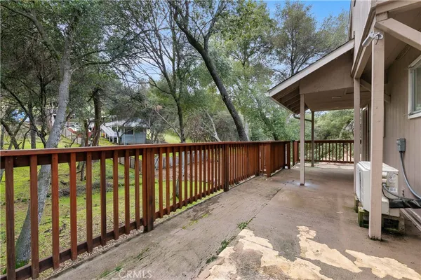 a view of a slide with a tree