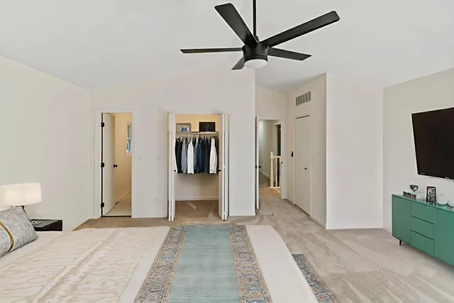 a view of a livingroom with a flat screen tv