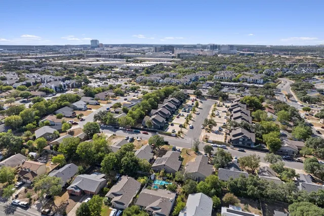 an aerial view of a city