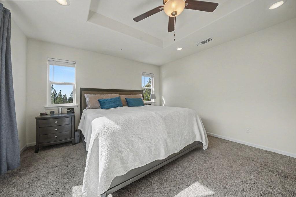 13871 Petersen Ranch Drive Pine Grove, CA 95665 - Photo 40 of 74 a bedroom with a bed and a ceiling fan