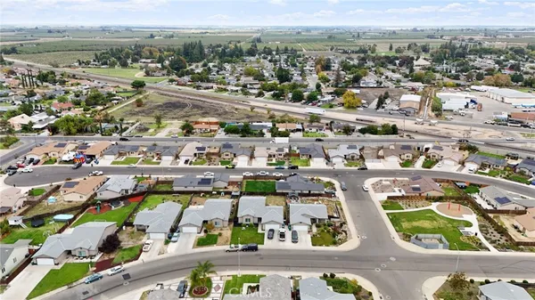 an aerial view of multiple house