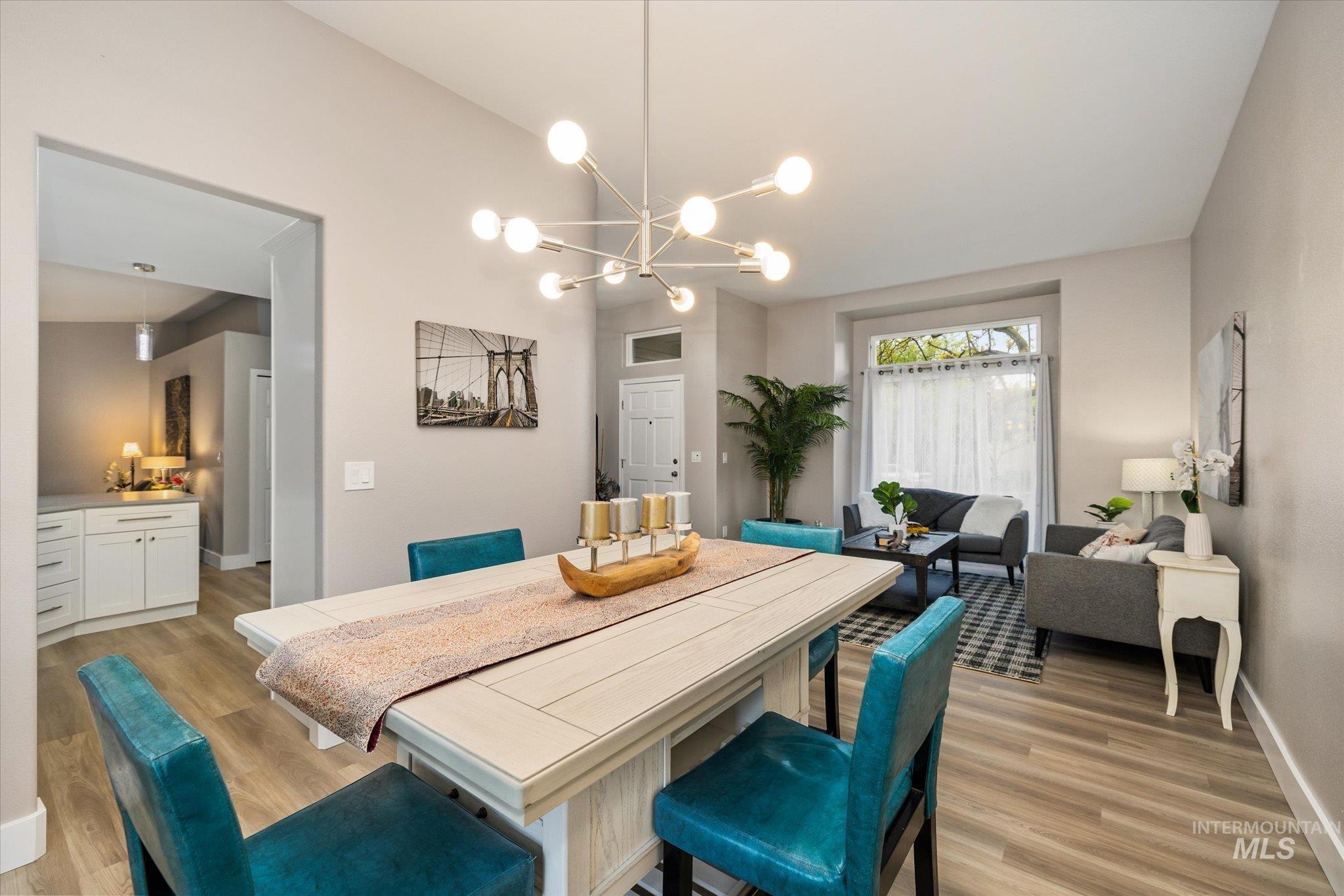 2250 North Amethyst Avenue Meridian, ID 83646 - Photo 13 of 50 Dining area featuring light wood-style floors and suspended lighting