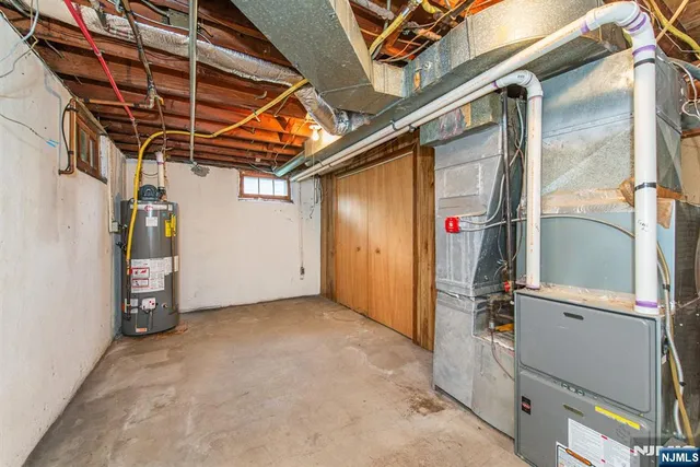 a view of a room with wooden walls
