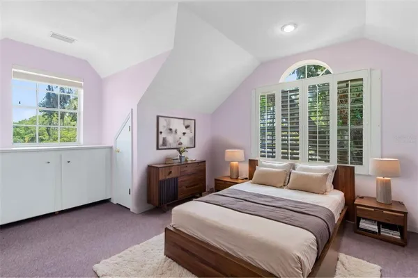 a view of swimming pool with a garden