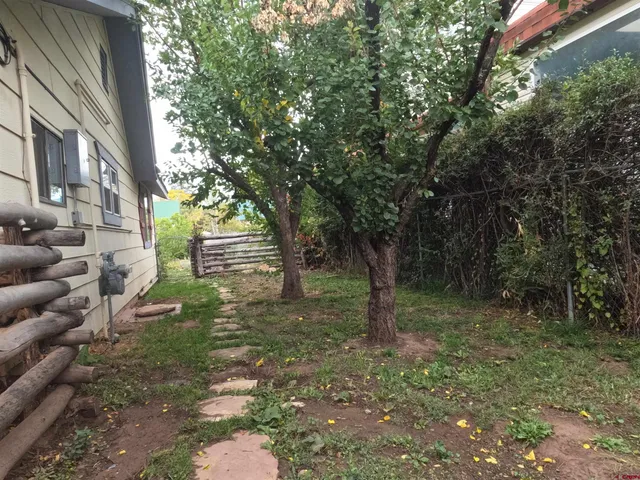 a backyard of a house with lots of green space