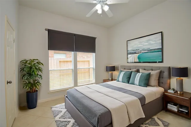 an empty room with windows