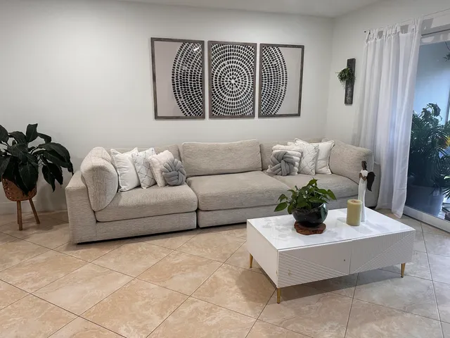 a living room with furniture