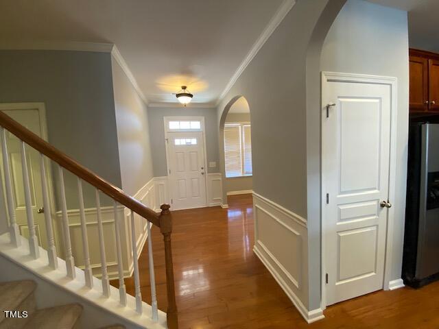 10103 Falls Meadow Court Raleigh, NC 27617 - Photo 19 of 54 a view of entryway and hall with wooden floor