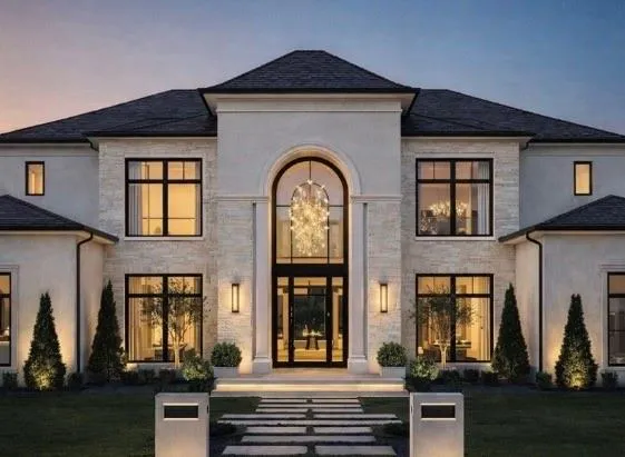 a front view of a house