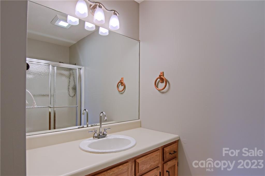 75 Resada Drive Brevard, NC 28712 - Photo 23 of 26 a bathroom with a sink vanity and a mirror