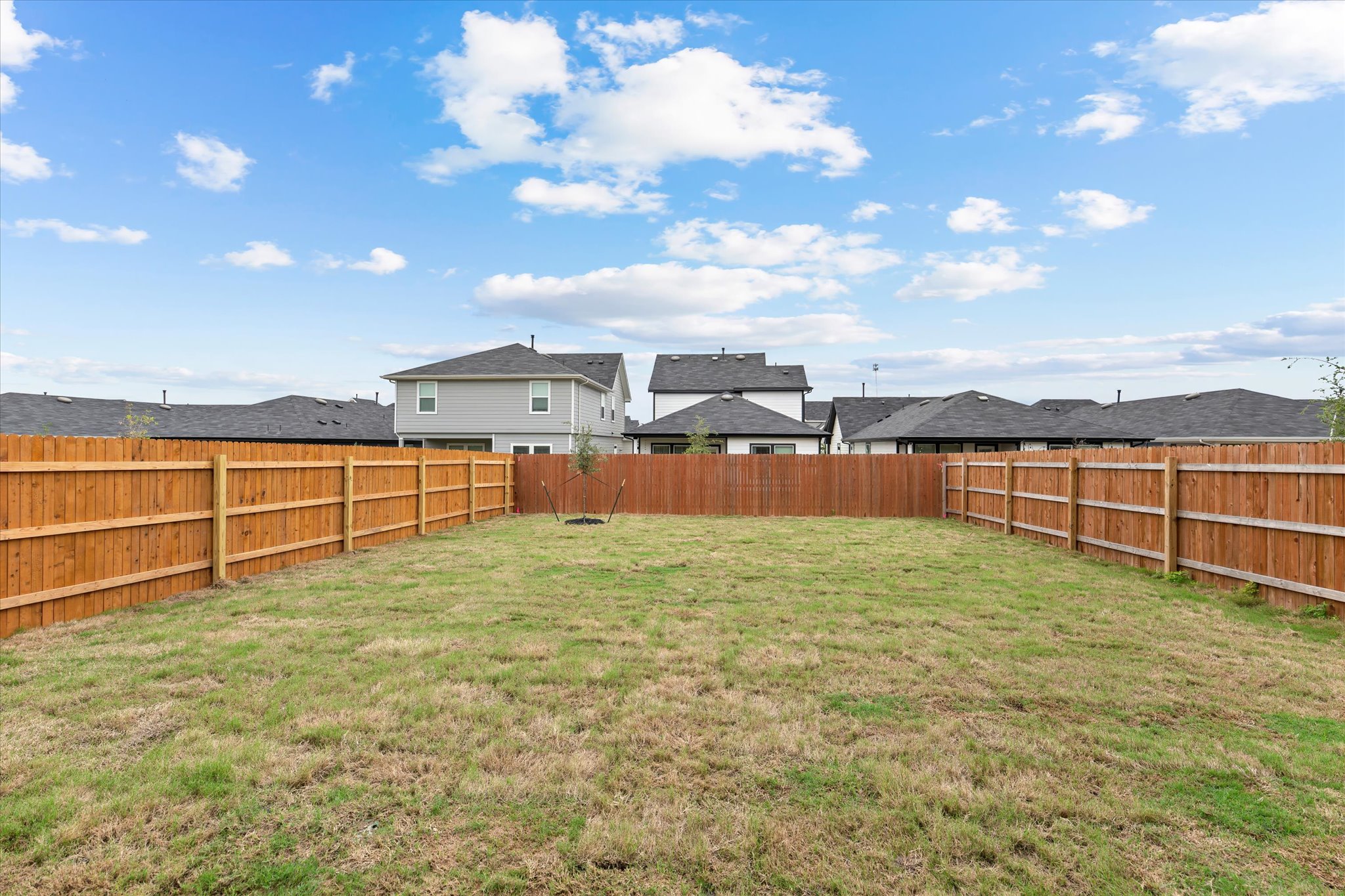 456 Sandringham Loop Kyle, TX 78640 - Photo 21 of 40 A spacious, enclosed backyard offers ample room for recreation and future landscaping.
