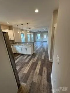 view of a living room with a fireplace
