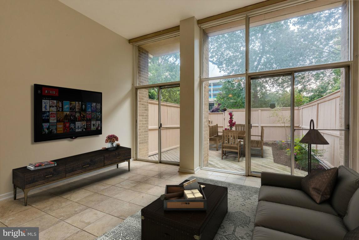 292 M Street Southwest, Unit 292 Washington, DC 20024 - Photo 2 of 29 Living Room w/ floor to ceiling windows