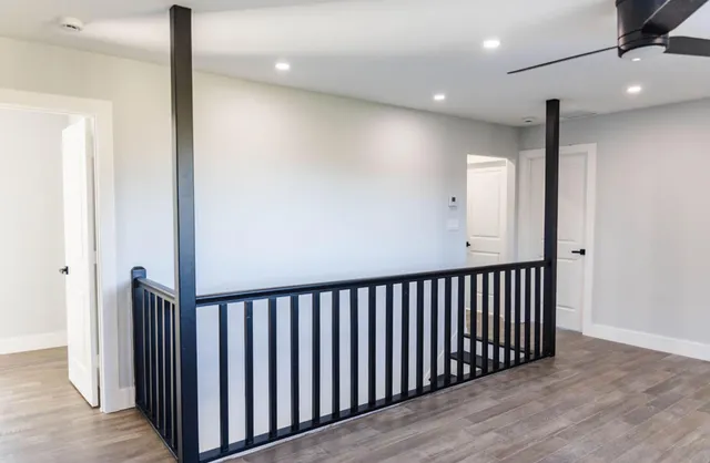 a view of a hallway with entryway