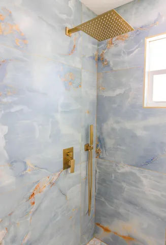 a bathroom with a shower