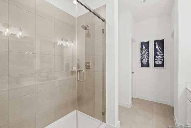 a bathroom with a shower