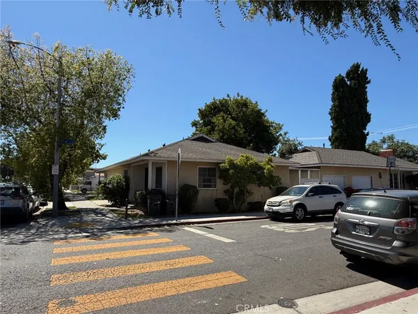 a car parked in front of a house