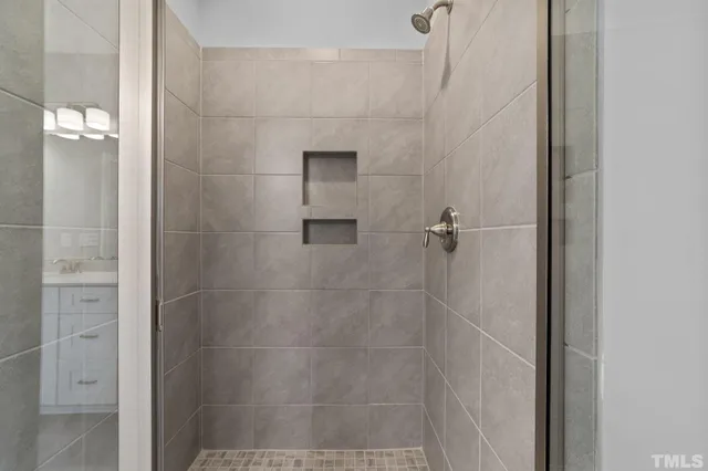 a bathroom with a shower
