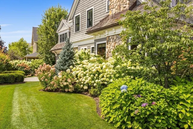a view of a house with a garden