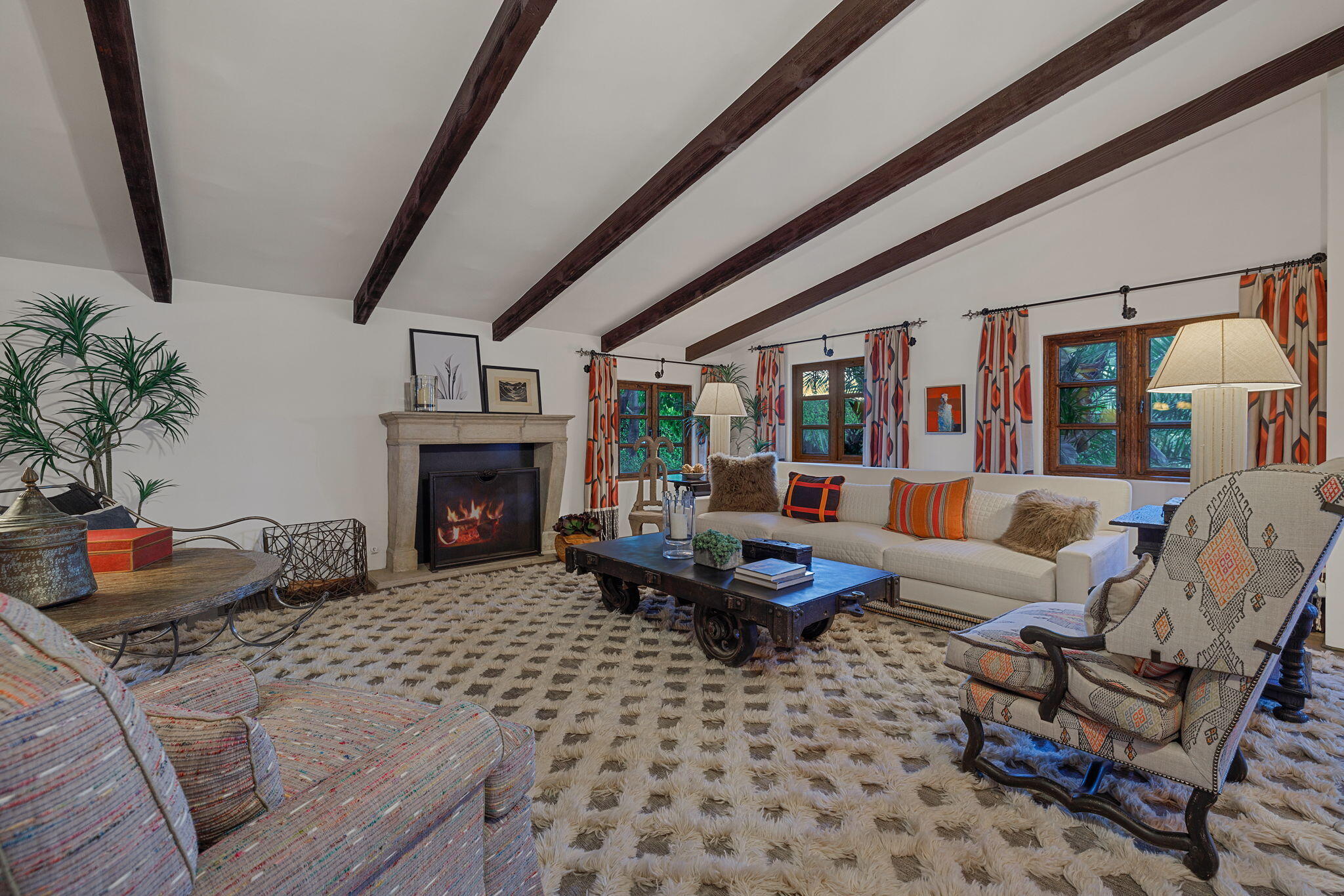 535 North Belardo Road Palm Springs, CA 92262 - Photo 3 of 45 a living room with furniture and a fireplace