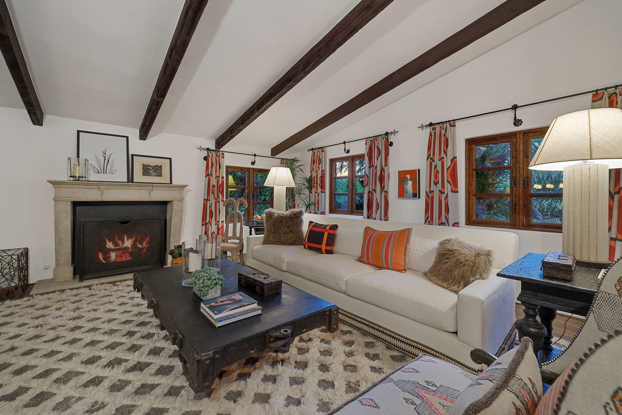 535 North Belardo Road Palm Springs, CA 92262 - Photo 9 of 45 a living room with furniture and a fireplace