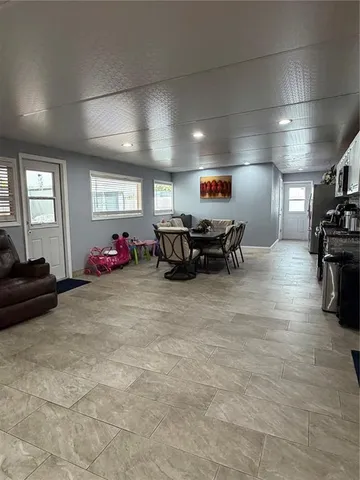 a view of a room with furniture