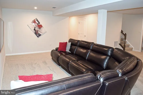 a living room with furniture