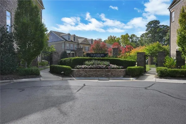 a view of a garden with a pathway