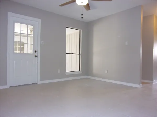 an empty room with a window