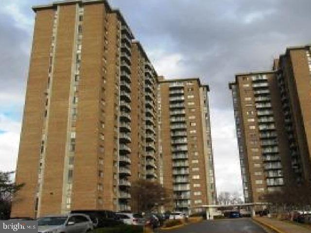 a view of a city with tall buildings