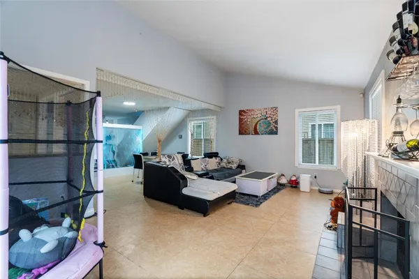 a living room with furniture