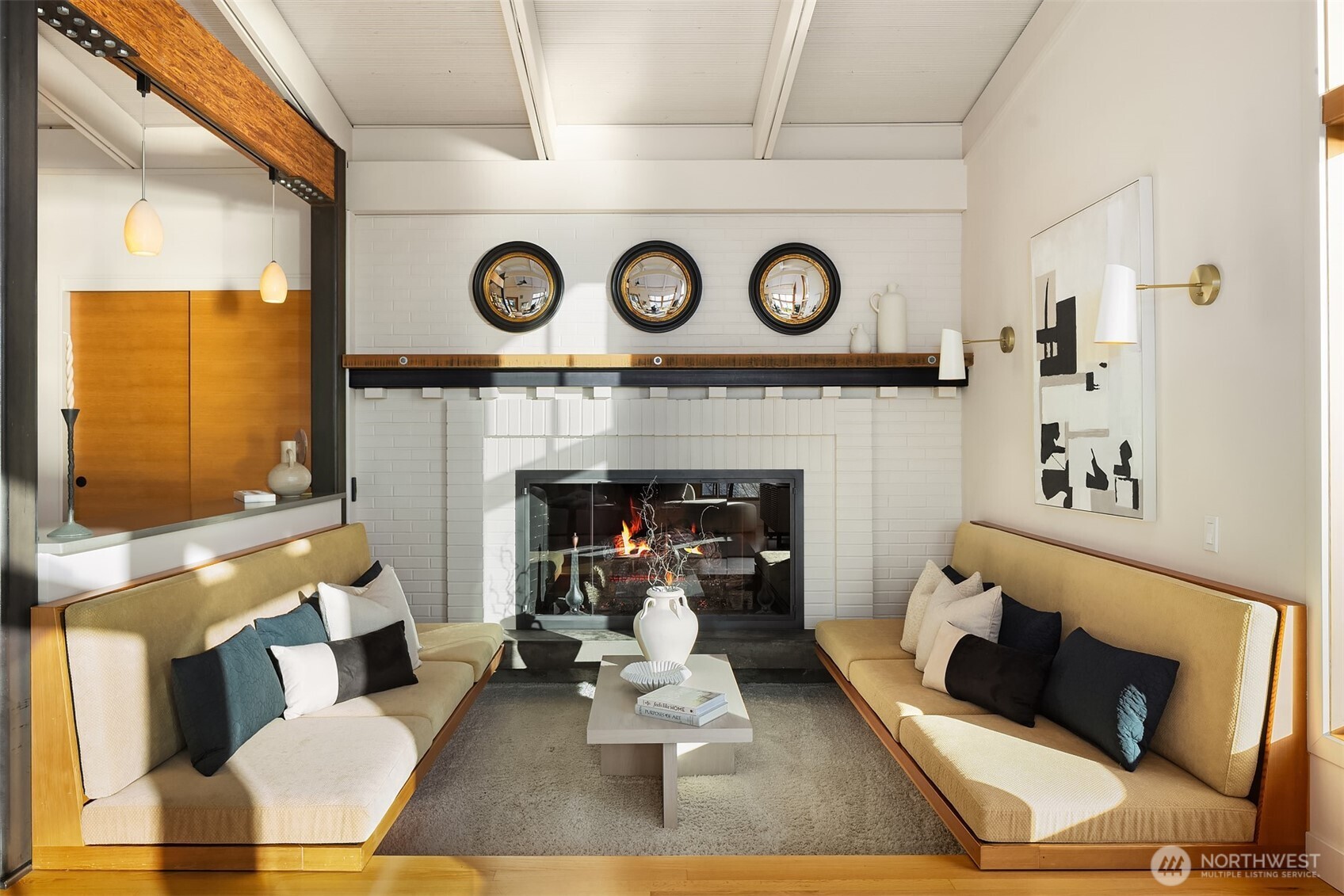 2826 Southwest 170th Street Burien, WA 98166 - Photo 9 of 40 a living room with furniture and a fireplace