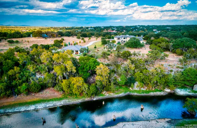 a view of a lake with houses