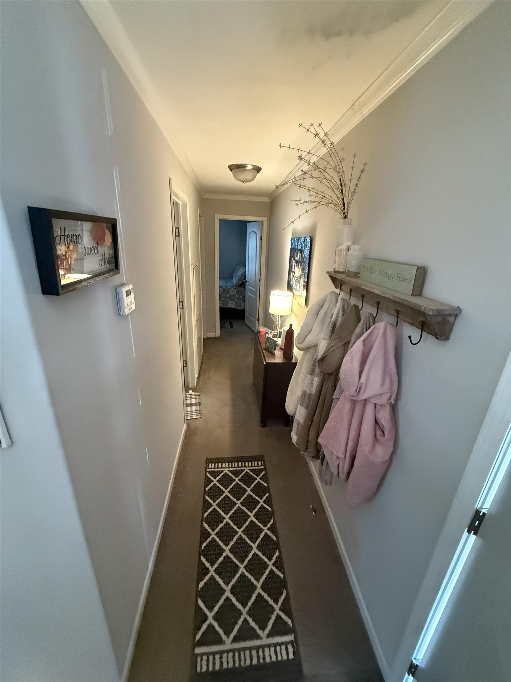 185 Pine Tree Road Moscow, TN 38057 - Photo 28 of 36 Recessed lighting with a semi-flush mount fixture illuminates the hallway