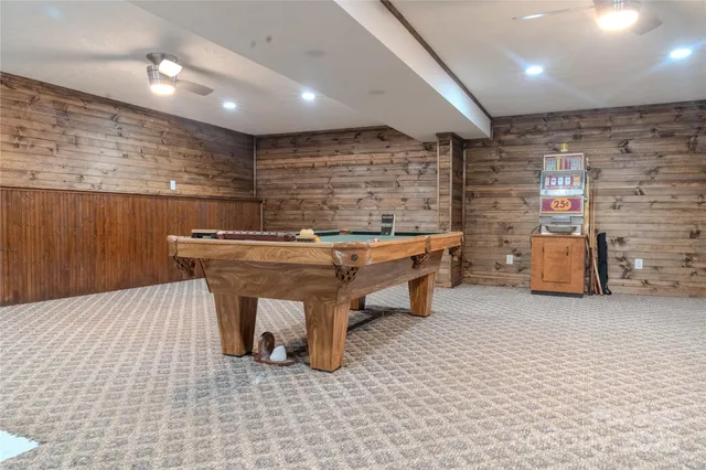 a room with pool table