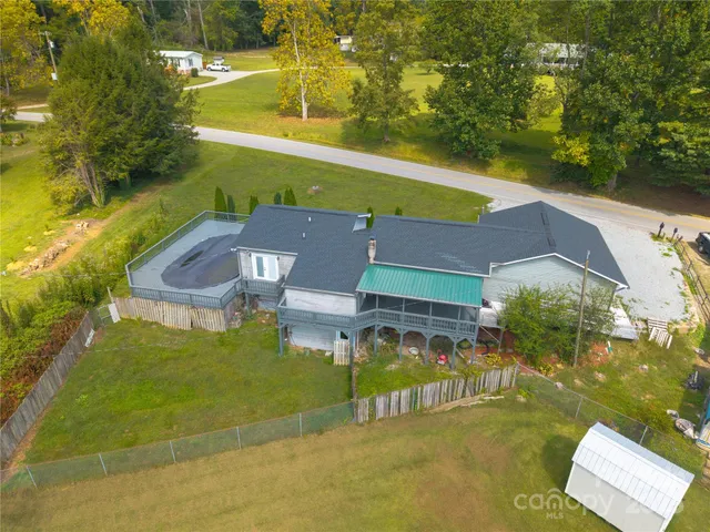 an aerial view of a house