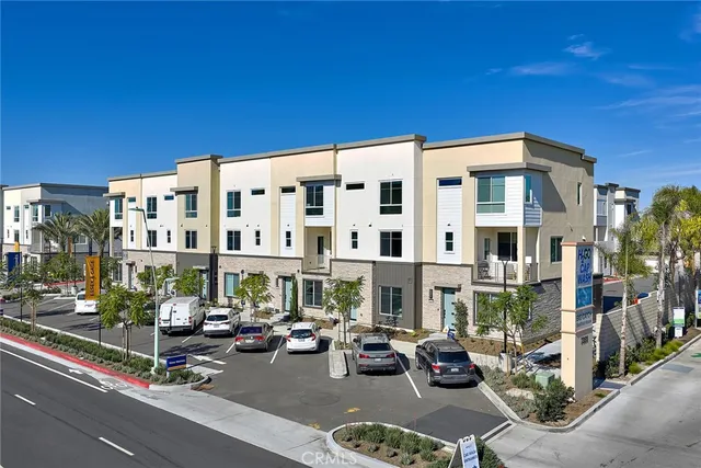 a front view of a building with street view