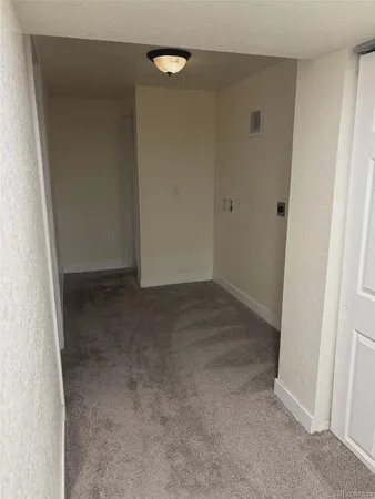 an empty room with closet